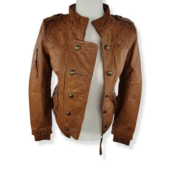Vero Moda Leather Moto Jacket 160/80A XS - Picture 4 of 10